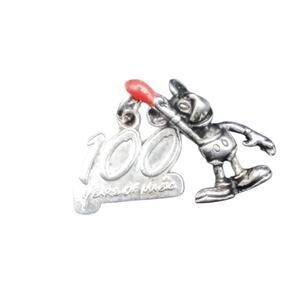 Sterling Silver Mickey Mouse Red Paintbrush DISNEY 100 Years Magic Charm in Box